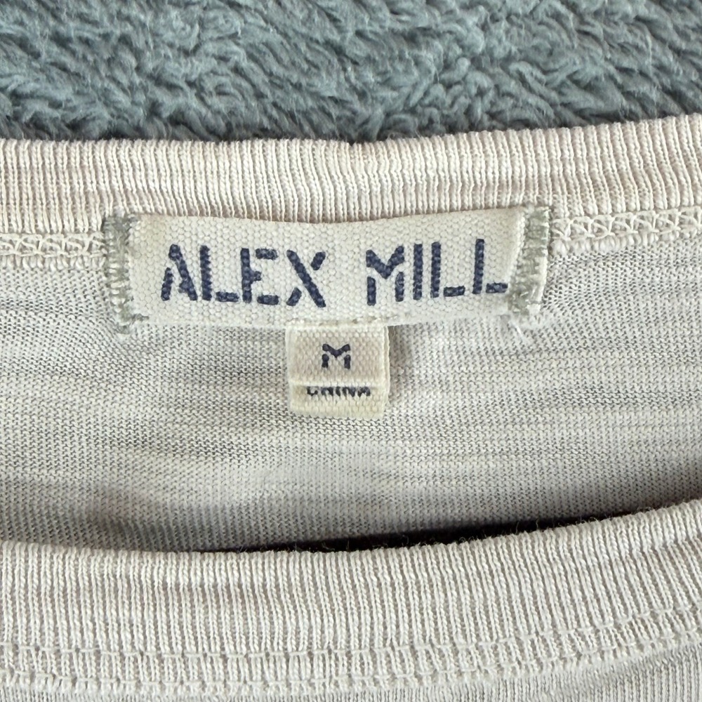 Alex Mill Womens Slub Jersey Long Sleeve Raglan Tee Oatmeal Beige Size M - Picture 4 of 11